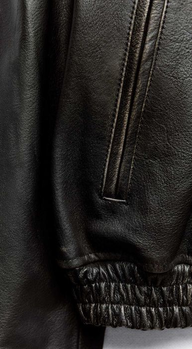 Geacă din piele naturală Zara