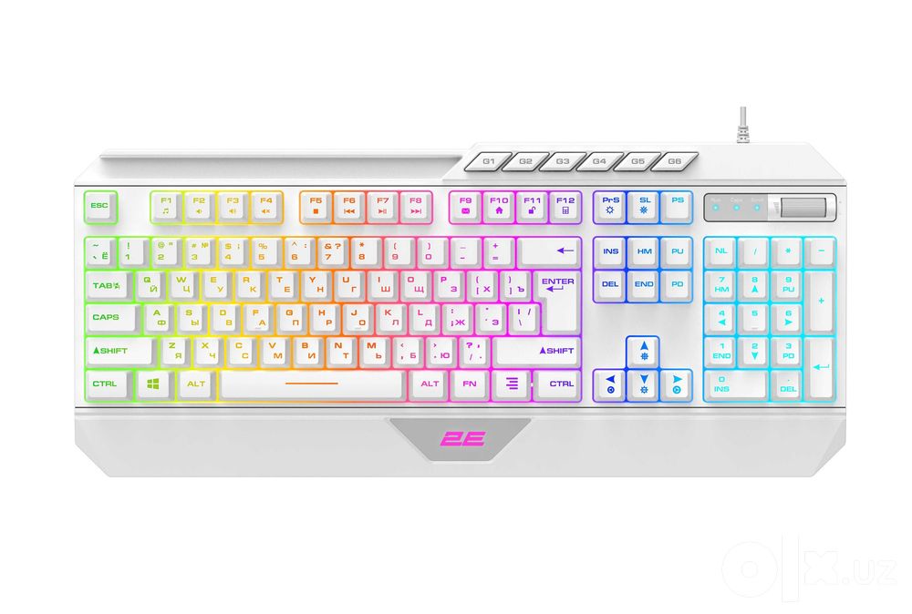 }Клавиатура мембранная 2E GAMING KG315 110key белый / 2E-KG315UWT_AK