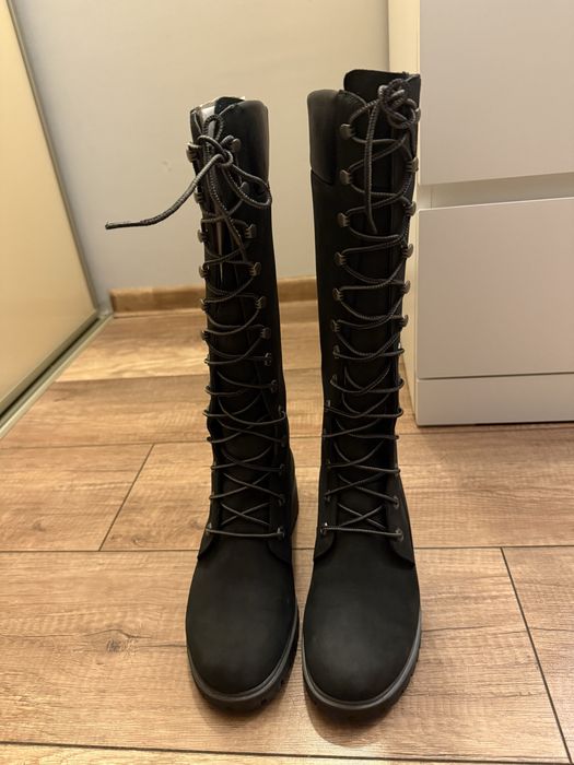 Черни ботуши Timberland, естествена кожа, 39 номер
