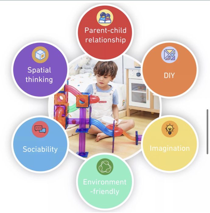 Магнитни плочки магнитен конструктор 108 части