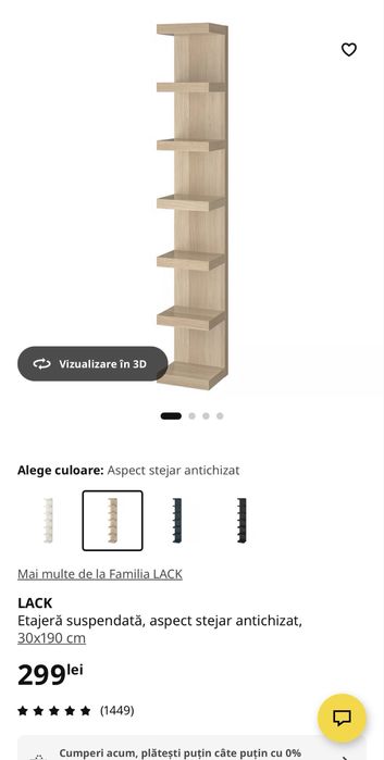 Etajera/ Etajera suspendata/ Etajera Ikea/ Biblioteca