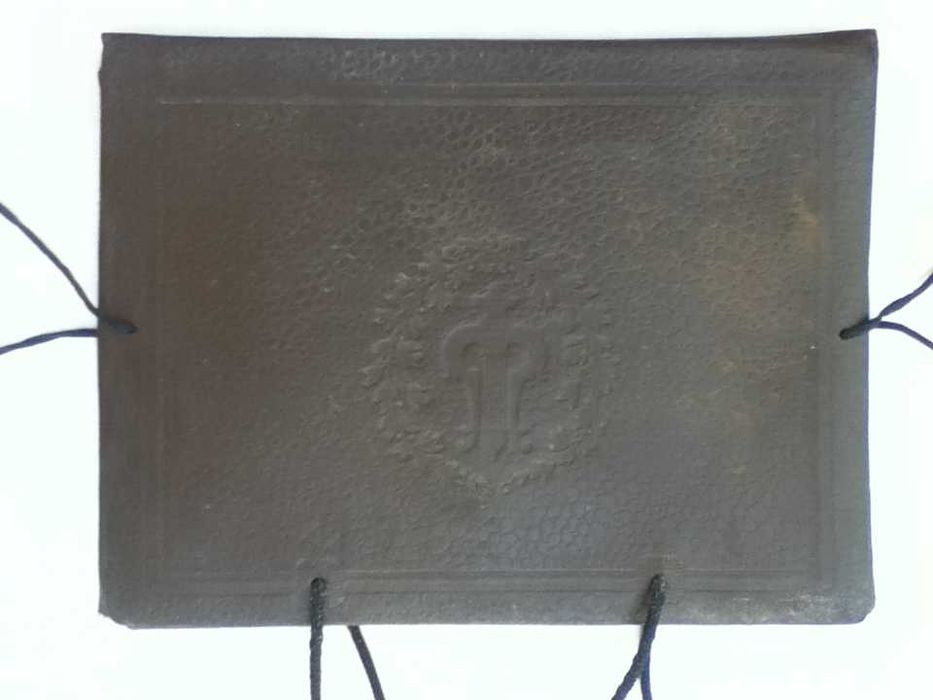 Папка для нот, рисунков  кожаная корич в отличном состоян Разм 38х30см