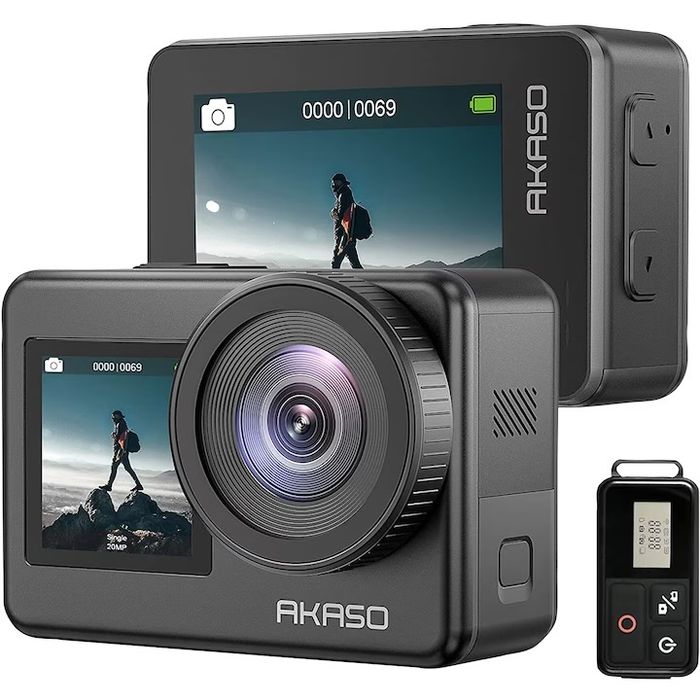 Camera video sport WiFi Akaso Brave 7, 4K, 20MP, cu ecran dublu