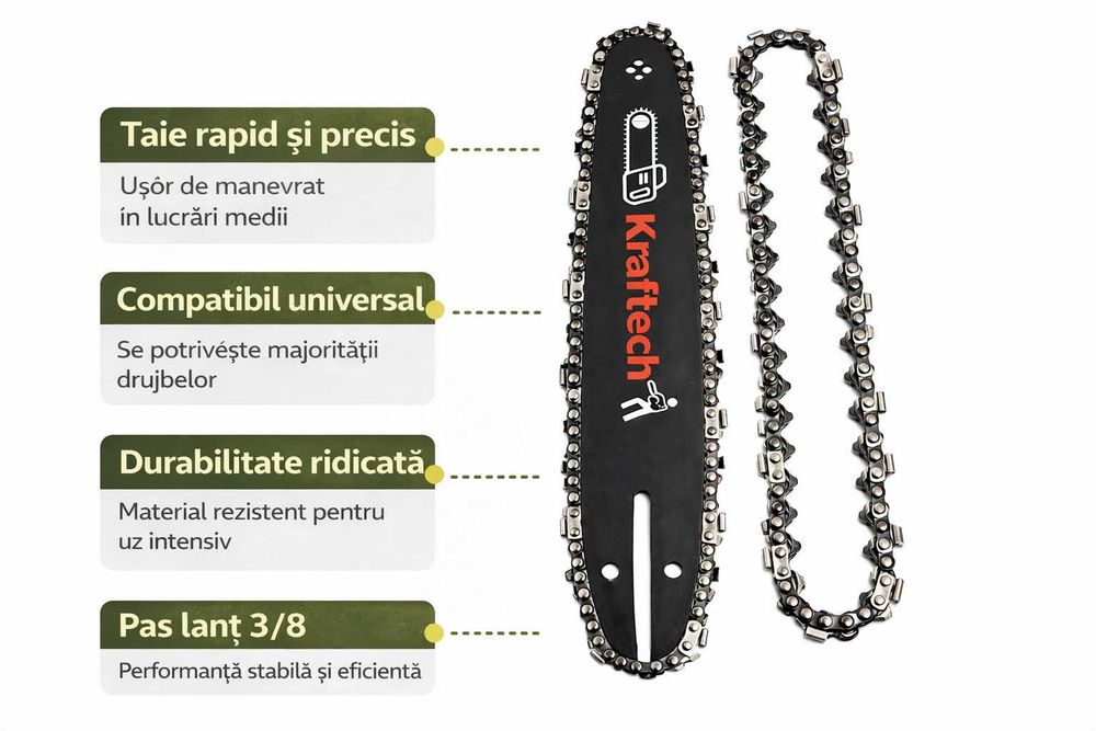 Lama si lant drujba Kraftech 12 inch pas 3/8 universal