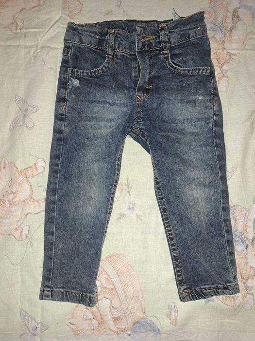 Синьо-сиви бебешки дънки