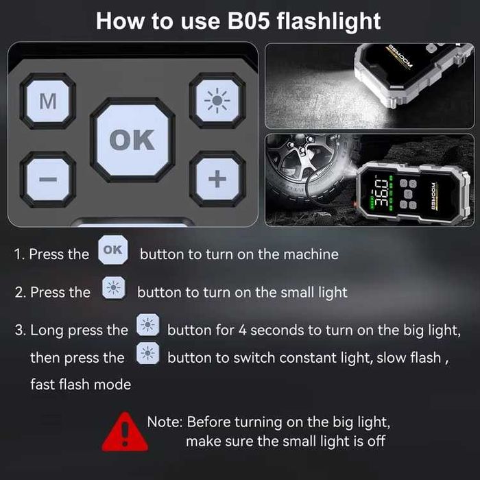 BSMOOM B05 26800mAh - стартер + компресор за автомобил, Jump Starter