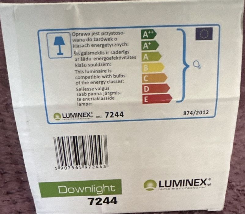 Plafoniera DOWNLIGHT SQUARE 1x60W E27, alb