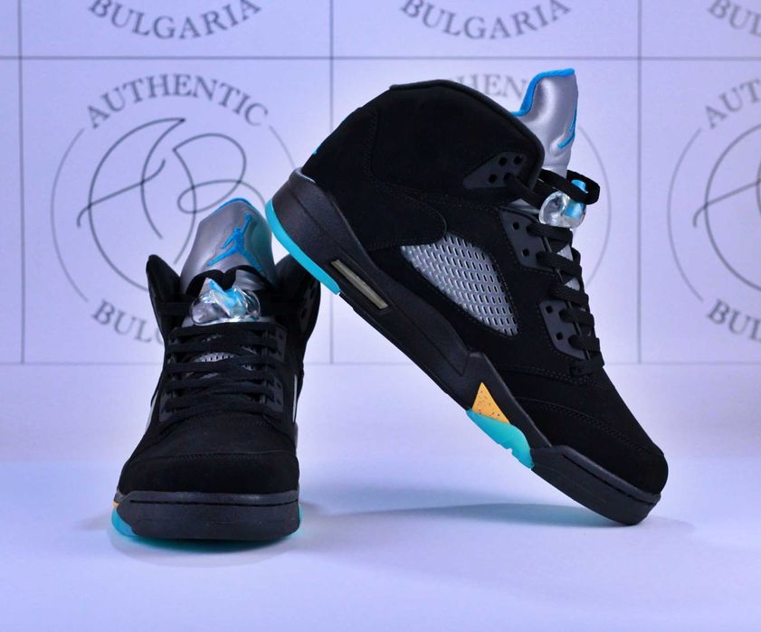 Nike Air Jordan 5 Off-White, Aqua, Expression Мъжки Дамски Обувки