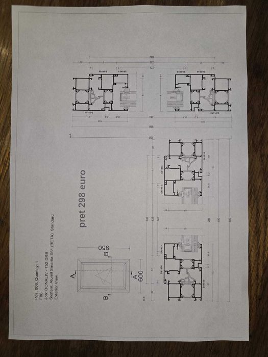 Tamplarie aluminiu cu bariera termica , culoare negru semi structurat