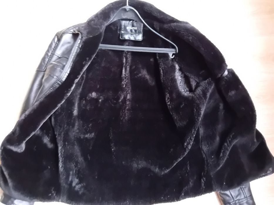 Мъжко кожено зимно яке с подплата, еко кожа