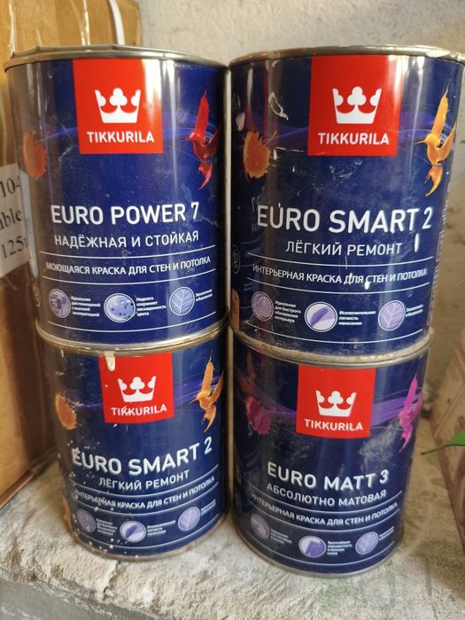Набор краски Tikkurila Euro и Liitu (остатки) за 130 000 сум