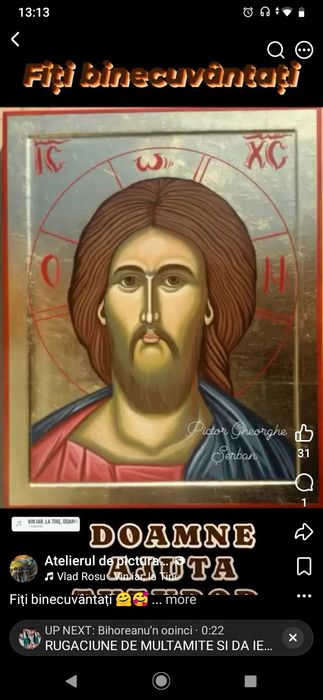 Iisus Hristos  50cm/40cm icoana pictata manual pe lemn de tei