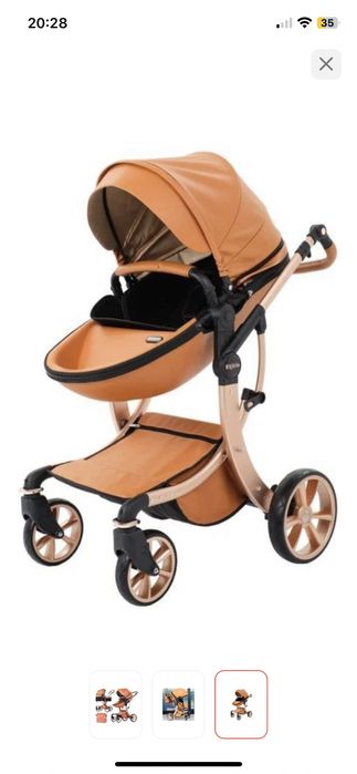 Коляска трансформер коричневый