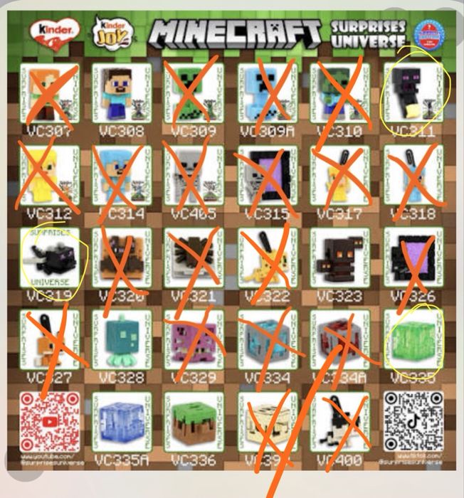 Kinder  joy minecraft
