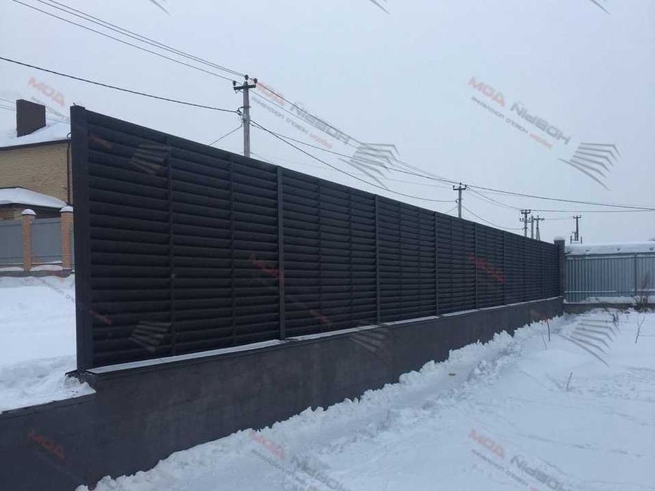 Забор жалюзи металлический
