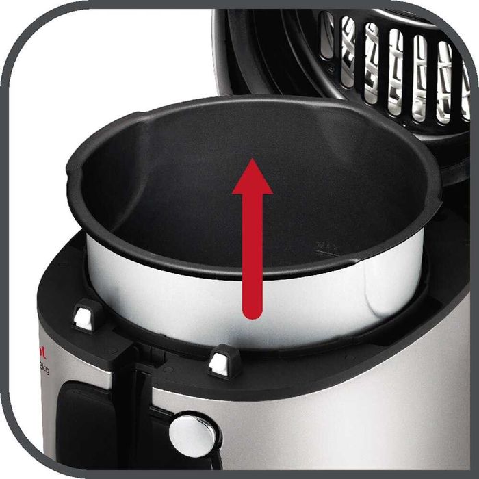 Friteuza Tefal Mega FR480015, XXL, 2100 W, 3.3L, temperatura ajustabila 150-190°C, filtru mirosuri neplacute, alb/gri