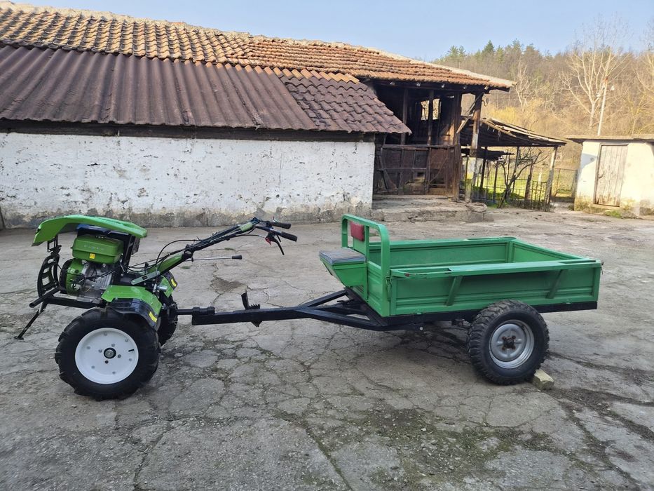 Мотоблок Bellini B135+саморазтоварващо се ремарке със спирачки НОВИ