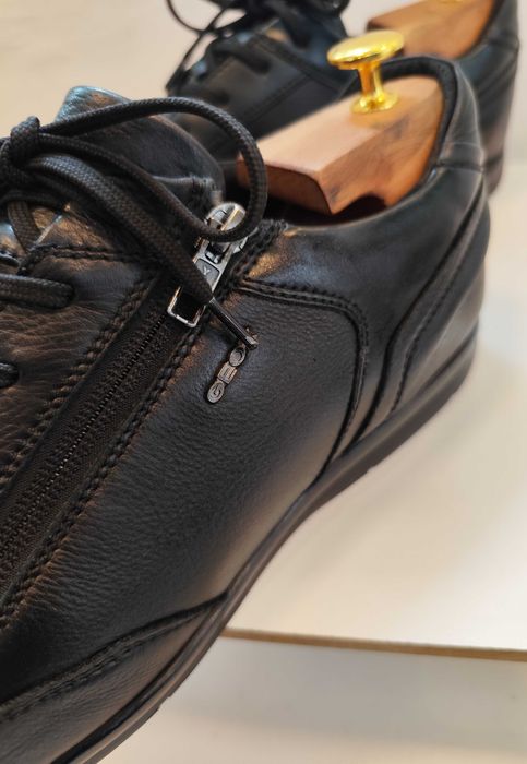 Pamtofi casual 44 premium GEOX piele naturala moale negru