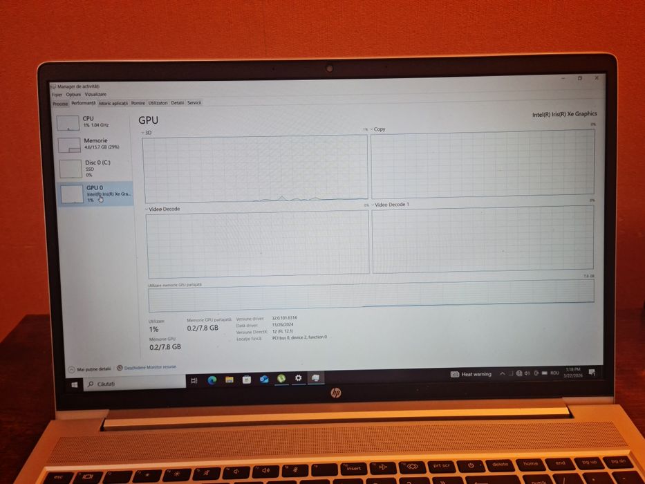 HP Probook I5 11g 2.4Ghz 16GB RAM 500GB SSD Iris xe  stare EXCELENTA