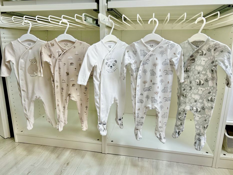 Set 5 salopete C&A, mărimea 68 (3–6 luni)