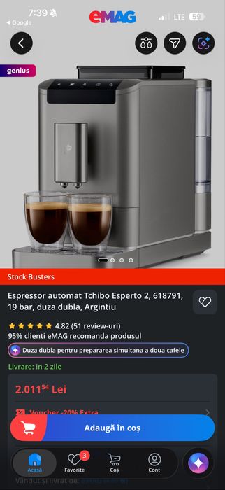 Espressor automat Tchibo Esperto 2,