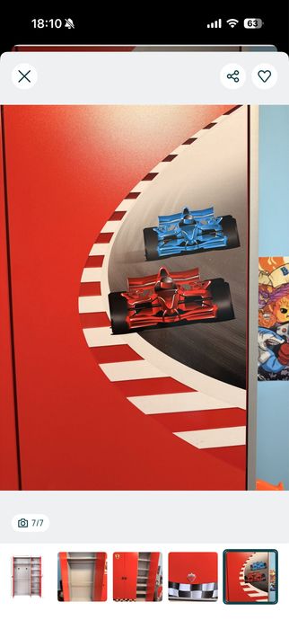 Cilek Детски трикрилен гардероб Race Cup