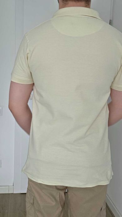 Tricou polo bărbați Indicode, mărimea L, galben pal / crem