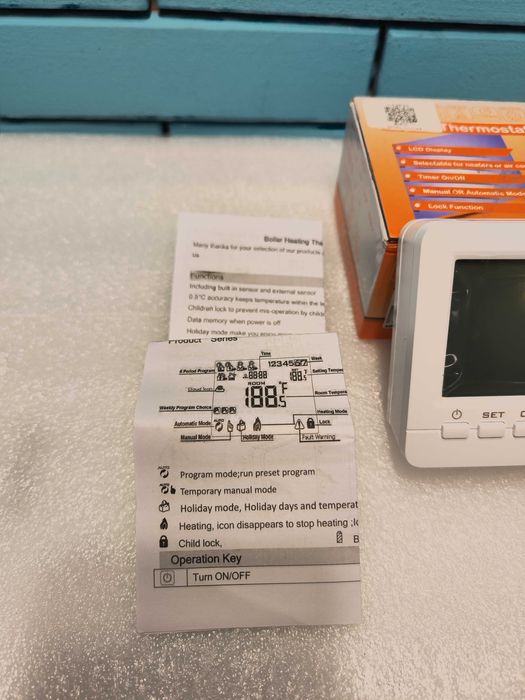 Електронен термостат, 5A Програмен термостат с LCD дисплей