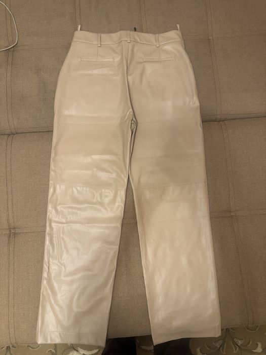 Бежевые Кожаные штаны