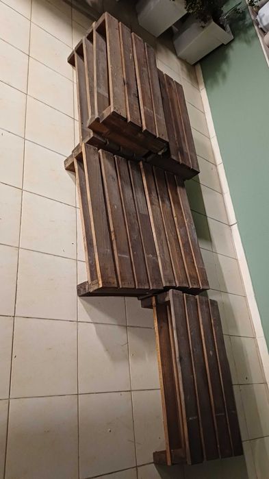 Обработени дървени скари палети / градински сет