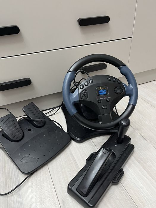 Игровой руль синий