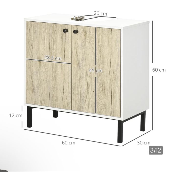 Vand doua dulapuri de baie albe cu fețe lemn deschis