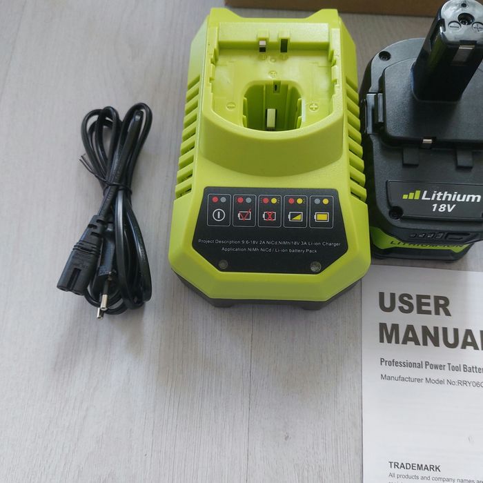 Мощен Комплект Ryobi 18V ONE+: 2 броя Батерии 5.5Ah + Бързо Зарядно устройство – НОВО
