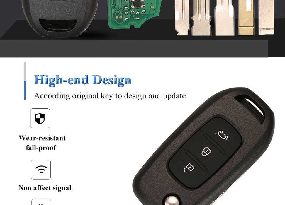 Cheie tip briceag Renault Kadjar Megane 4 cu 3 butoane cu lama VA2 OEM