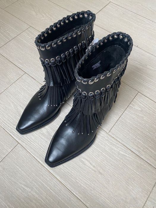 Кожени Боти с ресни Zara