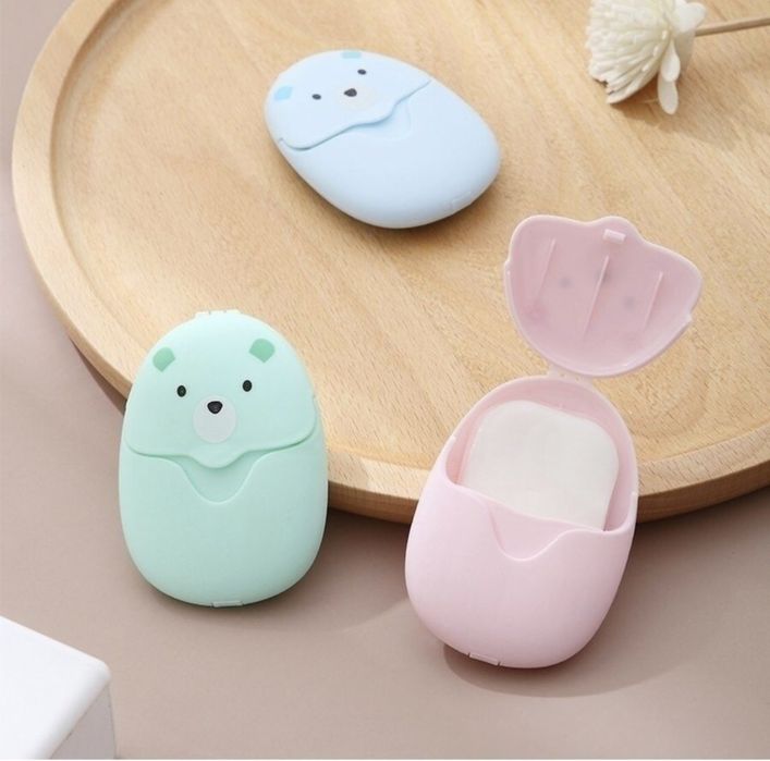 Одноразовое мыло. Мыло с собой. Листовок мыло - 50шт внутри. Sovun.