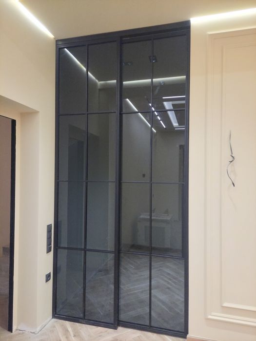 Металический двери в стиле хай тек