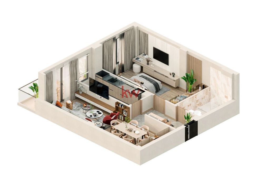 Apartament 2 camere 60 mp utili | Bloc nou | Parcare | 99.000€ | V