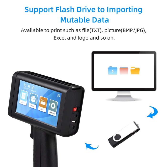 Ручной принтер, маркиратор M20, печатает на любой поверхности