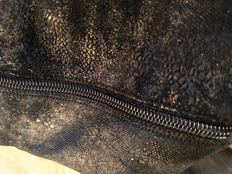 Италиански черно-златисти кожени ботуши Vero Cuoio