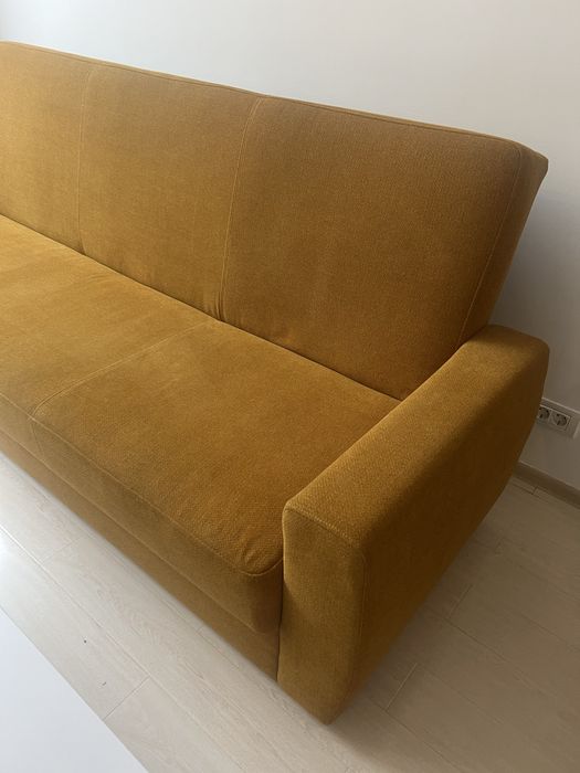 Canapea galben mustar extensibila