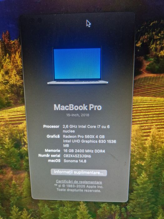 Macbook pro i7 2018 A1990 display defect