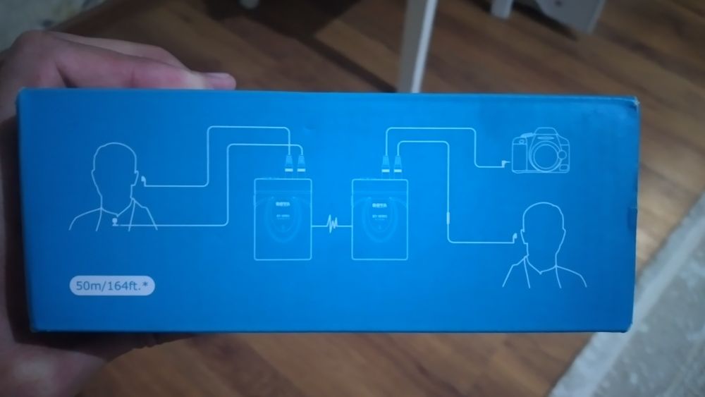 Петличный микрофон с наушником