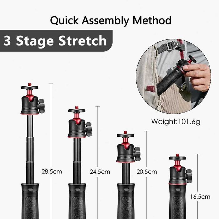 Mini trepied 3in1: selfie stick trepied suport filmare GoPro / telefon