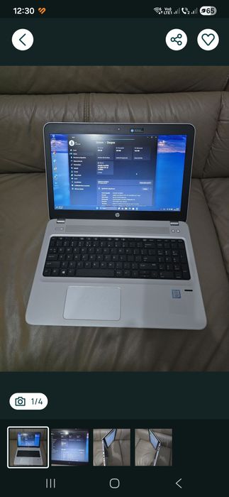 Laptop HP, i5-7200, ram 16gb, ssd 180gb, bat 4h