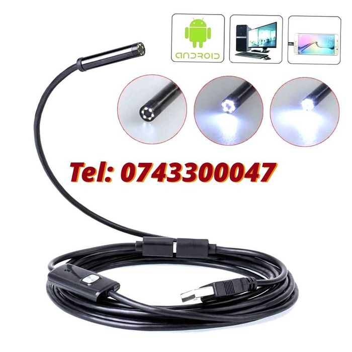 Camera Endoscopica Rigida De Inspectie Android  Pc Micro Usb 2 M