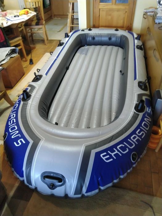 Надуваема лодка Intex Excursion 5 за рафтинг, разходка и риболов