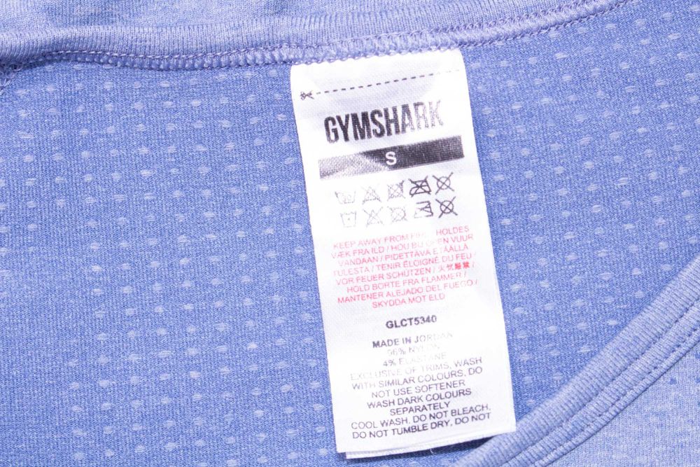 Gymshark оригинален дамски син кроп топ  дълги ръкави за фитнес crop S