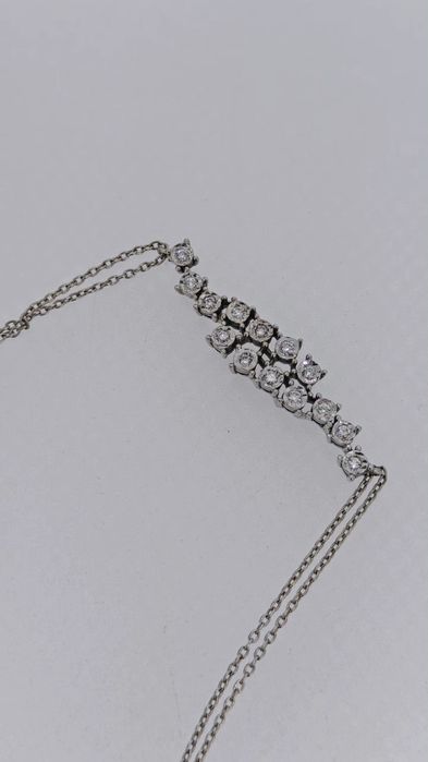 Brățară aur alb 14k 3.35gr cu diamante naturale 0.13ct F SI (r)