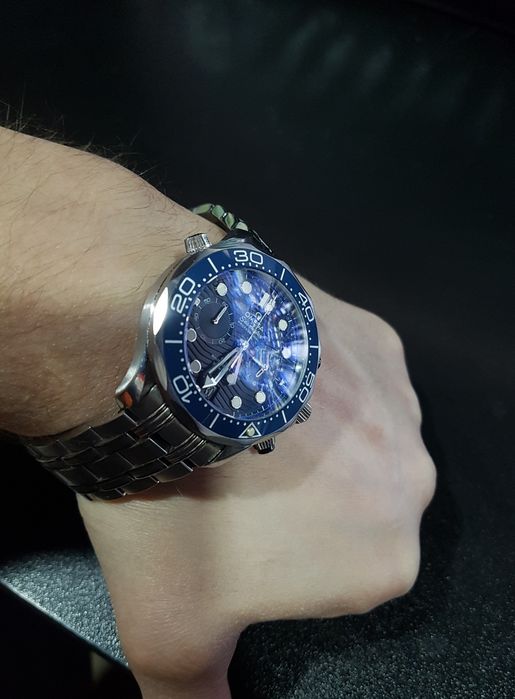 Omega Seamaster Diver 300m Blue Dial Chronograph 44mm